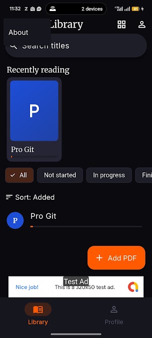 SPAR application information menu